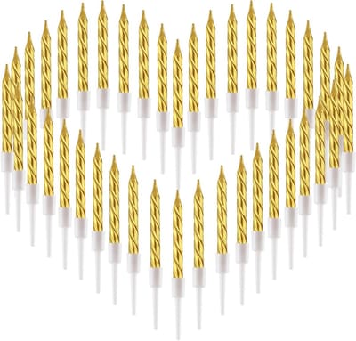 40 Stuks Verjaardagskaarsen voor Jongens en Meisjes, Spiralkaarsen van 7.5 cm voor Taart, Feestelijke Decoratie voor Verjaardags- en Trouwtaken