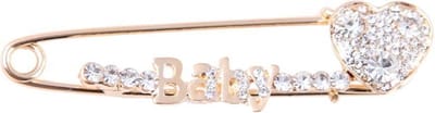 Fako Bijoux® - Sierspeld - Sjaalspeld - Vestsluiting - Vestspeld - Hart Baby - Kristal - 78mm - Goudkleurig