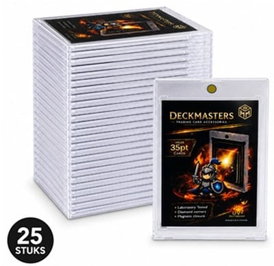 Deckmasters Premium Toploaders 35PT – 25 Stuks – Transparante Beschermhoesjes voor Trading Cards - Magnetische kaarthouders - Magnetic card holder - Hersluitbare sleeves - Geschikt voor MTG, Pokemon, One piece, etc