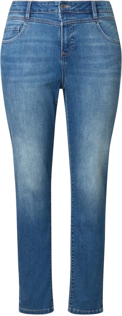 Laurasøn - Dames - Jeans met hoge taille slim - Blauw denim - Maat 54