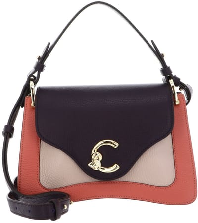 COCCINELLE Leren schoudertas C-Me Tricolor Handbag Grainy Leather Pink Clay / Prune / Rosette veelkleurig