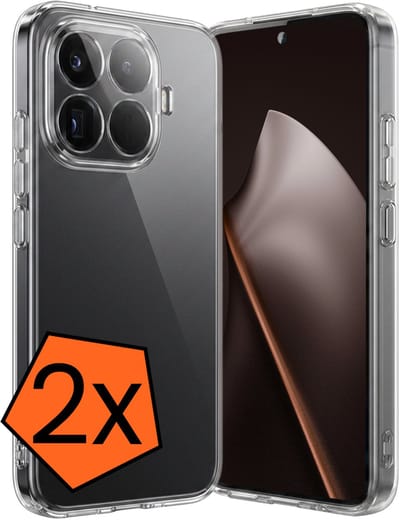 Hoes - 2 Stuks - Geschikt voor Xiaomi 15T Pro - Sterk & Shockproof - Case Siliconen - Back Cover - Telefoon Hoes - Transparant