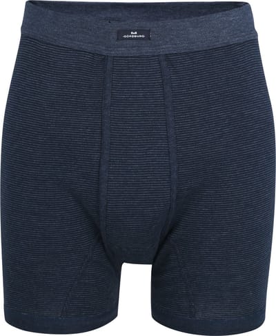 Gotzburg heren boxer lang met gulp (1-pack) - middenblauw gestreept
