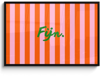 Poster in lijst - Fotolijst 120x80 cm - Posters - Patroon - Oranje - Fijn - Strepen - Posterlijst zwart - Decoratie - Wanddecoratie woonkamer - Muurdecoratie slaapkamer