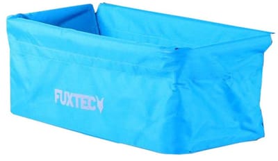 Blauwe opvouwbare transportwagen met achtertas FUXTEC Wild, City en Free Cruiser