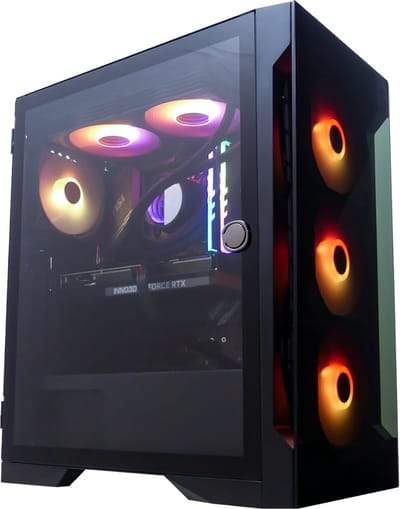 BitBull i5 14400 10-Core Game PC – GeForce RTX 5060 ti 8GB – Liquid Cooled – 4.7GHz TURBO – 1TB M.2 NVMe SSD – 32GB DDR5 RGB RAM – WiFi 6E|Bluetooth 5.3 - Windows 11 Professional