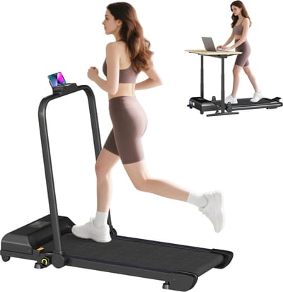Elektrische Loopband - Wandelpad Fitness - Thuis Workout - 2-in-1 Bediening - 130x59x96 cm - Zwart
