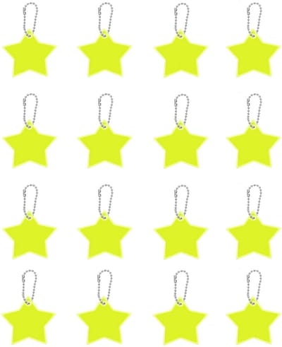 Dailygoods- Veiligheidsreflectorhangers 16 stuks - Sterreflectoren - Reflecterende Hangers - Rugzak Hangers - Veiligheid - Duurzaam PVC - Reflectoren