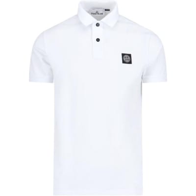 Polo à Manches Courtes Coupe Droite avec Patch Logo Stone Island Homme Polos Blanc K1S1522002-SCS0017-V1001 M white
