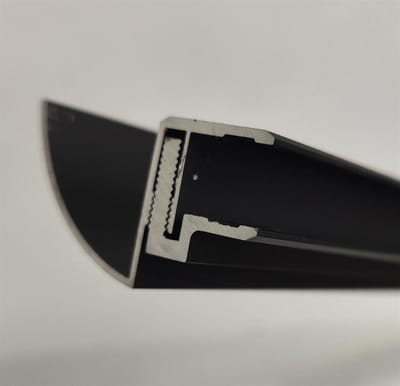 Regengoot Aluminium - Dakgoot Luifel - Glas Afwateren - In te Kort - 150 cm - Zwart