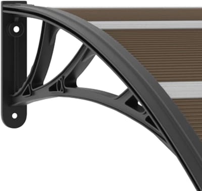 Deurluifel Zwart - Zonwering Overkapping - Bescherming Buiten - Waterdicht Polycarbonaat - 240 x 100 cm