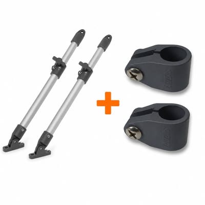 Biminitop Steunset – 2x Verstelbare Steun met Dekplaat en 2x Kunststof Middenstuk – 4-delige Set voor Biminitop