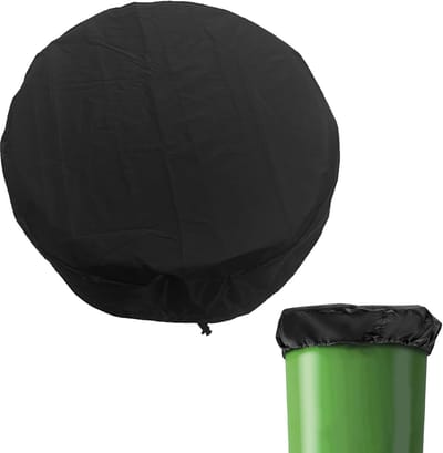 Famanu - Vatdeksel 65 cm met trekkoord stofdicht en waterdicht zwart