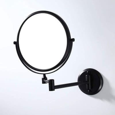 Wandmake-upspiegel - Vergrootglas spiegel - Make-up aanbrengen - 360 graden draaibaar - 8 inch - Zwart