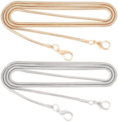 Dailygoods - Dailygoody - Metalen Skinny Snake Ketting - Handtas Vervanging - 110 cm - DIY Accessoires - Geschikt voor Crossbody Tas - Zilver en Licht Goud