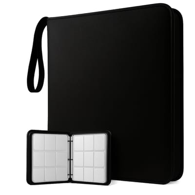 Estacks Verzamelmap voor 900 Kaarten – 9-Pocket Kaartenmap – Geschikt voor Ruilkaarten – Inclusief Card Sleeves – A4 Formaat – Zwart