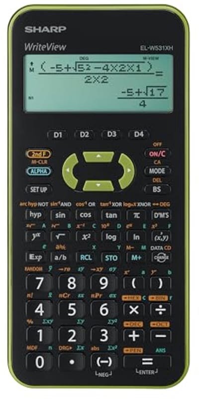 Wetenschappelijke Schoolcalculator met 4-regelige Scherm en 335 Functies - Groene Metalen Behuizing