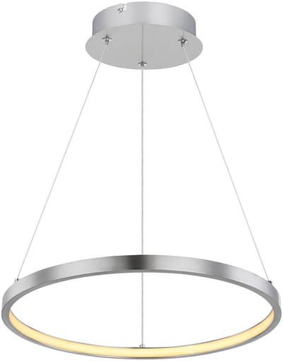 LED hanglamp met enkele ring | Ø 38,5cm | Nikkel | Cirkelvormige hanglamp