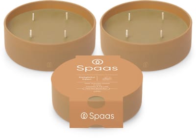 Spaas Glow Geurkaars in glas - Set van 3 kaarsen - Kokos en Vijgenblad - circa 20u - Delightful Dawn