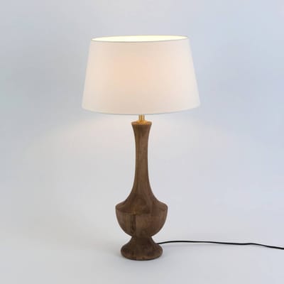 Holländer Tafellamp SUBASIO, naturel/ecru, hoogte 50 cm, mangohout, E27