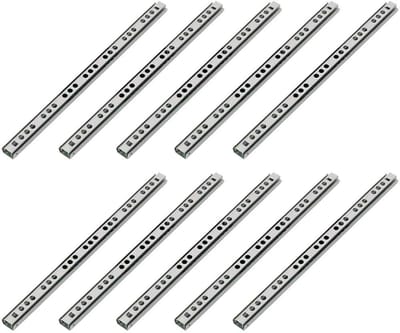 Dailygoods- Ladegeleiders 17mm - Bodemmontage - Staal - 438mm - Geschikt voor Keukenkasten - Eenvoudige Installatie - Ladegeleider