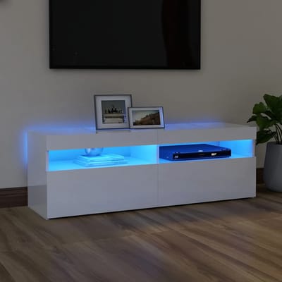 vidaXL - Tv-meubel - met - LED-verlichting - 120x35x40 - cm - hoogglans - wit