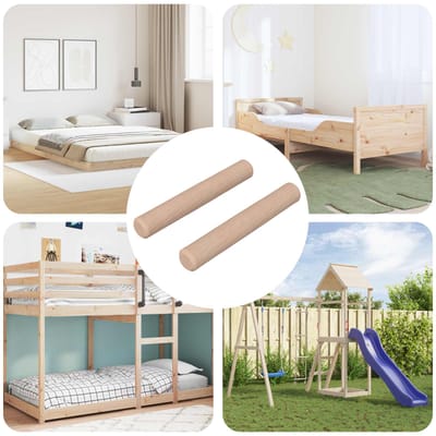 vidaXL - Houten - deuvels - 2 - st - Naturel - Ø - 6 - x - 40 - mm - Massief - hout