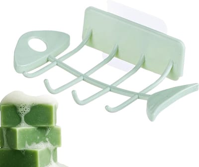 Zeepbakje Douchewand - Zeepdispenser Wand - Zeep Droog Houden - Efficiënte Waterafvoer - 14 x 10.2 cm - Groen