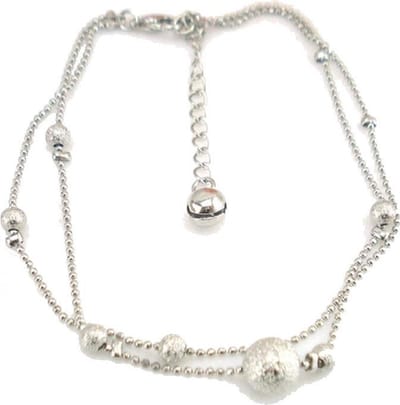 Fako Bijoux® - Enkelbandje - Enkelsieraad - Balletjes Glitter
