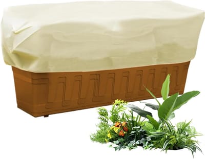 Plantenhoes voor de winter - Plantenbeschermer met ritssluiting voor de winter - rechthoekige bevriezing van planten met trekkoord - herbruikbare tuinbedbeschermer - plantenbeschermingszak - buiten - winddicht - bescherming tegen kou - 150×40×45 cm