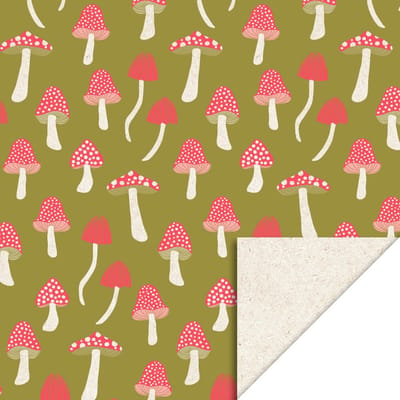 Cadeaupapier 70x300 cm - Mushrooms Olive