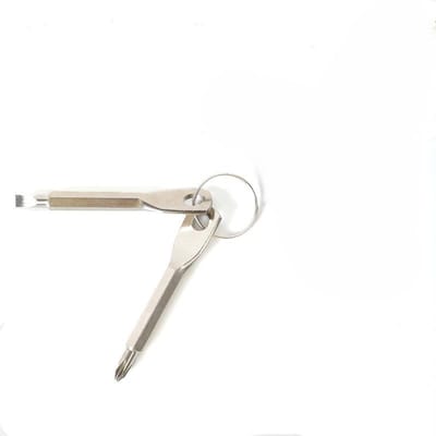 Ensemble de tournevis à fente portables Porte-clés Mini de poche Tournevis cruciforme Outil de réparation Gadget argenté