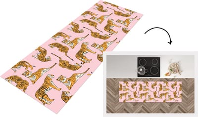 Keukenloper - Loper keuken - Patroon - Tiger - Dieren - 150x50 cm - Keukenloper vinyl