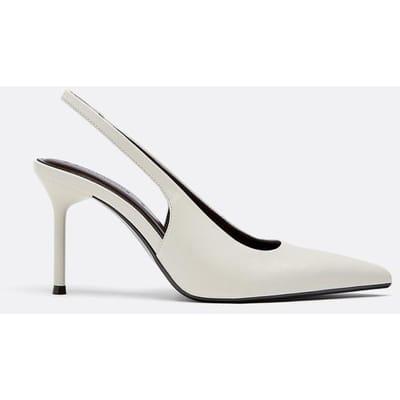 Stradivarius Pumps met leereffect  ECRU 35
