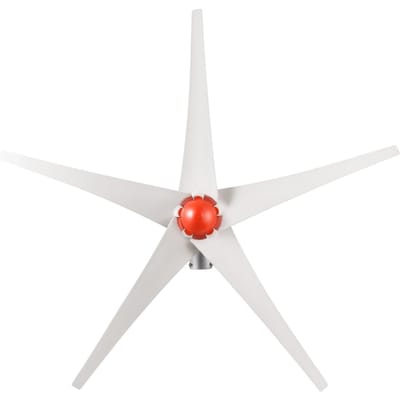 800W 12V Windturbine Generator, 5-Blads Windturbine Kit met Wind & Zon Hybride Controller, Efficiënte 3-Fase AC Permanente Windenergie Generator voor