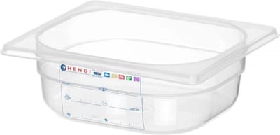 HENDI Gastronorm bak – luchtdicht – transparant – 1 liter – 176x162x65 mm
