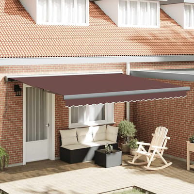 vidaXL - Luifel - handmatig - uittrekbaar - 400x300 - cm - bruin
