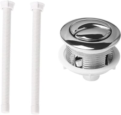 Toilet Spoelknop - Reservoir Knop - Toilet Reparatie - Dubbele Spoeling - 114 mm - Zilver