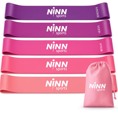 NINN Sports Weerstandsbanden - Weerstandsbanden Set - Set van 5 - Fitness Elastiek - Resistance Band - 100% Latex - Incl. Draagtas