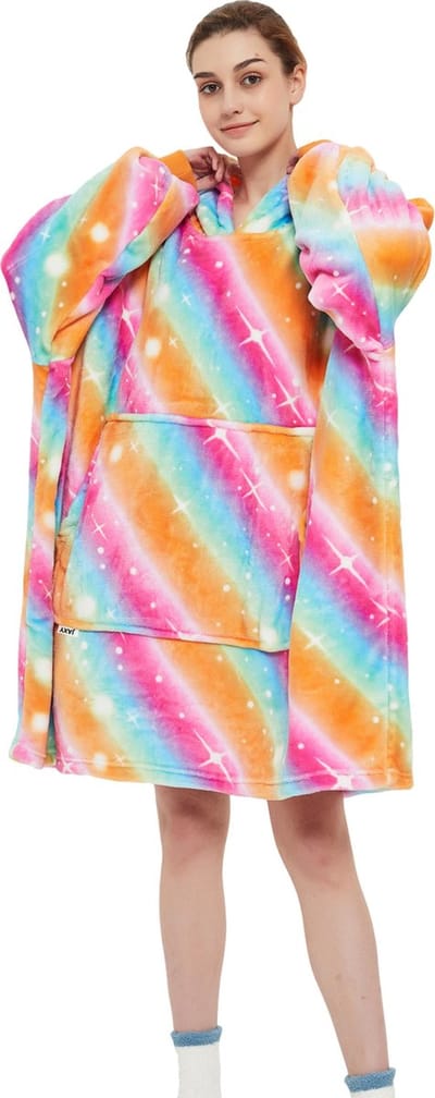 JAXY - Hoodie Deken - Snuggle Hoodie - Fleece Deken Met Mouwen - Snuggle - Cuddle Hoodie - 1450 Gram - Sunset Glow