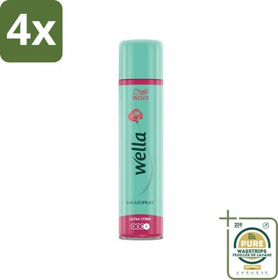 Wella Ultra Strong - Haarspray - 24 Uur Versteviging - Bescherming tegen UV Stralen - 250 ml - Voordeelverpakking - 4 stuks - Haarspray met UV bescherming - Haarspray voor volume