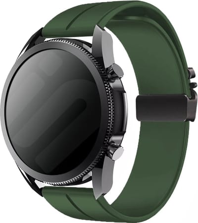 Strap-it Smartwatch bandje 22mm - siliconen band met parachutesluiting geschikt voor Samsung Galaxy Watch 3 45mm / 1 46mm / Gear S3 - Huawei Watch GT 2/3/4/5 - 46mm - Polar Vantage M / Grit X - OnePlus Watch - Amazfit GTR 2/3/4 - Fossil Gen 5 (groen)