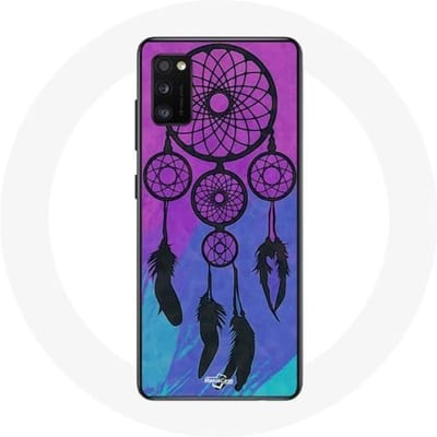 Hoesje Samsung Galaxy A41 Dromenvanger Zwart Blauwe en Paarse Achtergrond