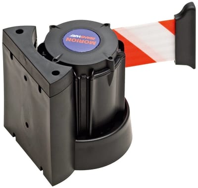 Morion wandcassette met uittrekbaar lint, rood wit 3 meter