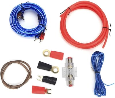 Allecto - Eindversterkerkabelset - Auto kabelset - Vervangende kabelset voor subwoofer en audioluidsprekers - Zinklegering - 10GA kabels - Geschikt...