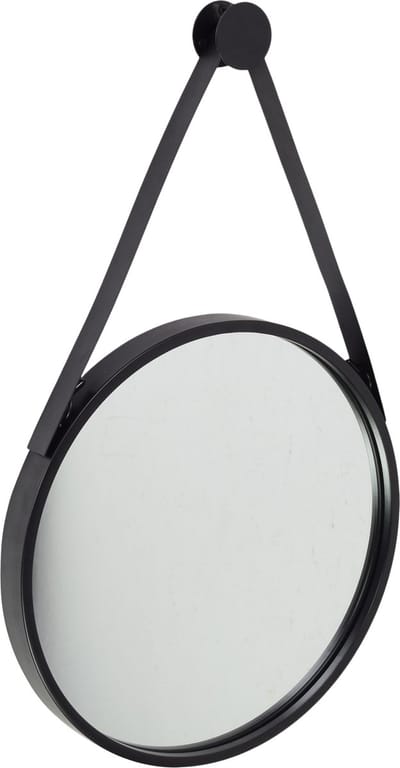 Fragix Triangle wandspiegel rond - Zwart - Metaal - Ø35cm - Industrieel