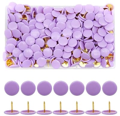 Kleurige ronde punaises voor borden en kaarten - 300 stuks - 10 x 9 mm