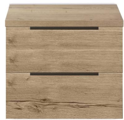Seville Badmeubelset 60 cm - Wastafelblad Natuur Eiken Edge Greep