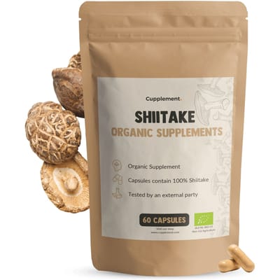GOYU Shiitake 1.500 mg per dagdosering Biologisch 60 Capsules - Sporen - Vegan - Zonder toevoegingen - Lab getest - 30 dagen voorraad per zakje