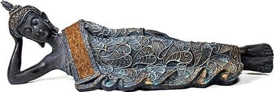 Boeddha Liggend - Antieke finish Thailand - 37x9x11 - 550 - Polyresin